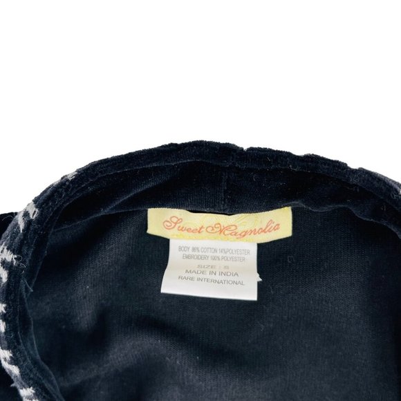 Sweet Magnolia Womens Embroidered Cardigan Size L Black & White Cotton Blend - Picture 2 of 5